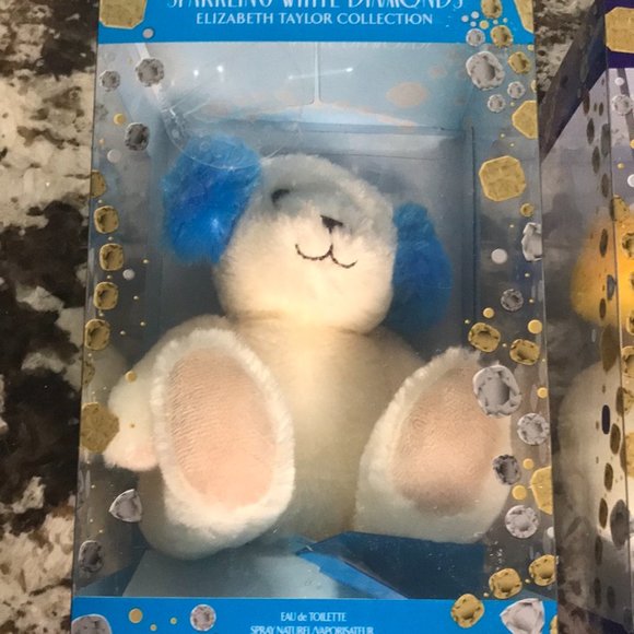 NEW Boxed 2 teddy bears Elizabeth Taylor White Diamond - Picture 9 of 9